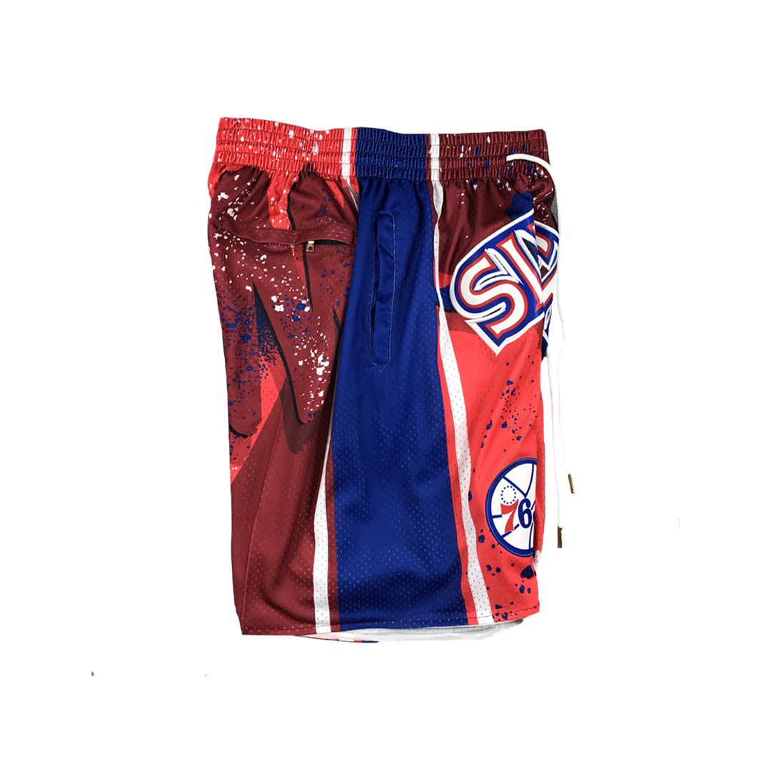 Sixers Vintage Shorts - Paint Splatter